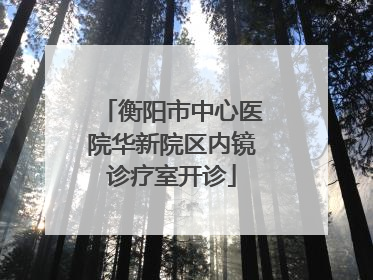 衡阳市中心医院华新院区内镜诊疗室开诊