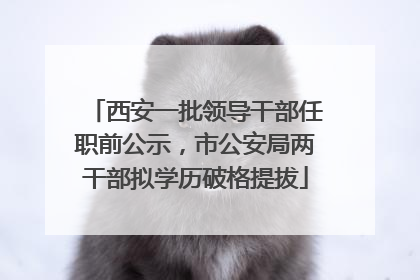 西安一批领导干部任职前公示，市公安局两干部拟学历破格提拔