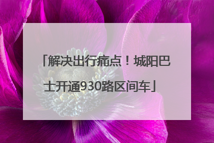 解决出行痛点！城阳巴士开通930路区间车