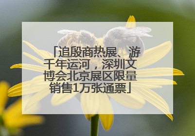 追殷商热展、游千年运河，深圳文博会北京展区限量销售1万张通票