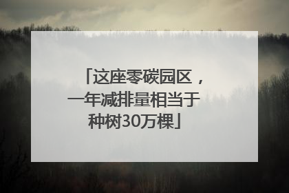这座零碳园区，一年减排量相当于种树30万棵