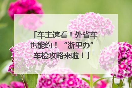 车主速看！外省车也能约！“浙里办”车检攻略来啦！