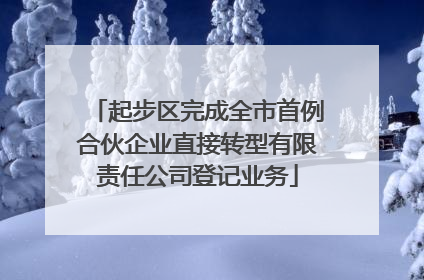 起步区完成全市首例合伙企业直接转型有限责任公司登记业务