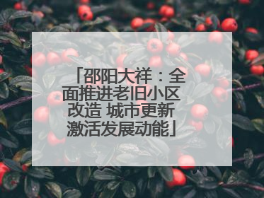 邵阳大祥：全面推进老旧小区改造 城市更新激活发展动能