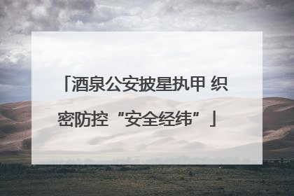 酒泉公安披星执甲 织密防控“安全经纬”