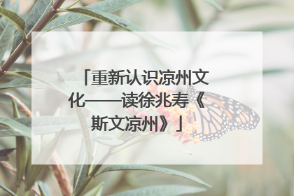 重新认识凉州文化——读徐兆寿《斯文凉州》
