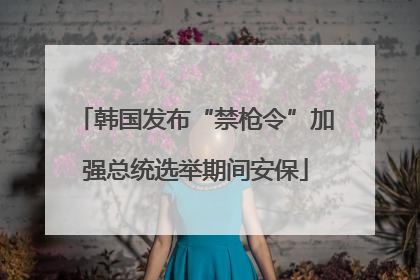 韩国发布“禁枪令”加强总统选举期间安保