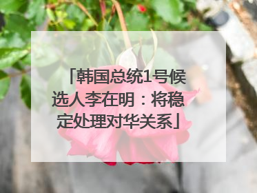 韩国总统1号候选人李在明：将稳定处理对华关系