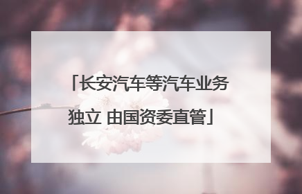长安汽车等汽车业务独立 由国资委直管