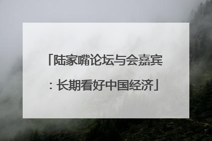陆家嘴论坛与会嘉宾：长期看好中国经济