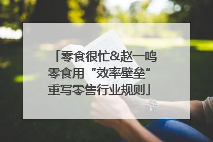 零食很忙&赵一鸣零食用“效率壁垒”重写零售行业规则