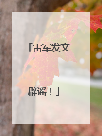 雷军发文辟谣！