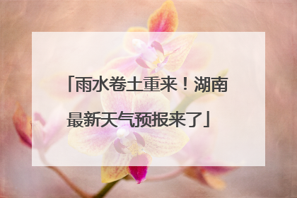 雨水卷土重来！湖南最新天气预报来了
