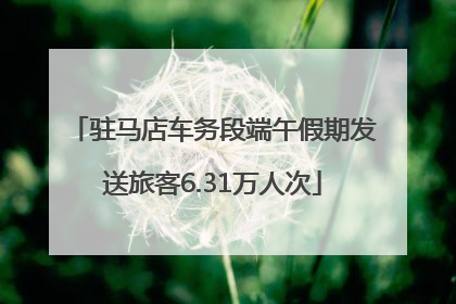 驻马店车务段端午假期发送旅客6.31万人次