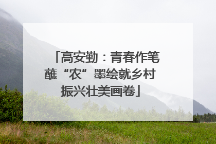 高安勤：青春作笔蘸“农”墨绘就乡村振兴壮美画卷