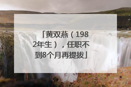 黄双燕（1982年生），任职不到8个月再提拔