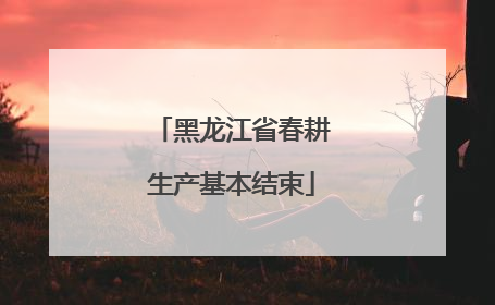 黑龙江省春耕生产基本结束