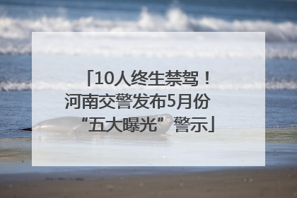 10人终生禁驾！河南交警发布5月份“五大曝光”警示