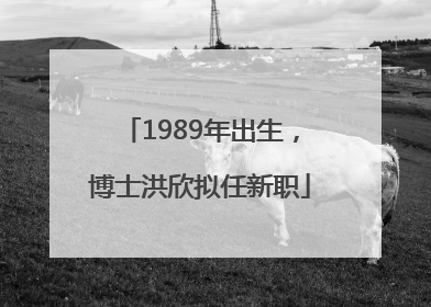 1989年出生，博士洪欣拟任新职