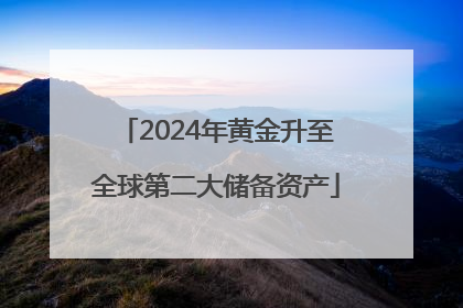 2024年黄金升至全球第二大储备资产