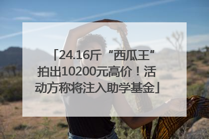 24.16斤“西瓜王”拍出10200元高价！活动方称将注入助学基金