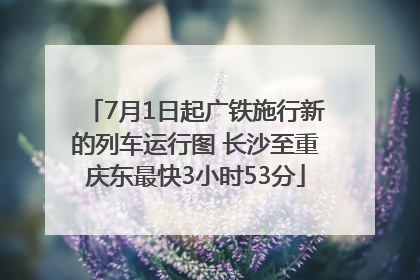 7月1日起广铁施行新的列车运行图 长沙至重庆东最快3小时53分