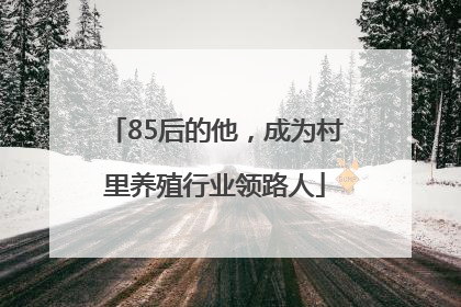 85后的他，成为村里养殖行业领路人