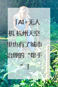 AI+无人机 杭州天空里也有了城市治理的“帮手”